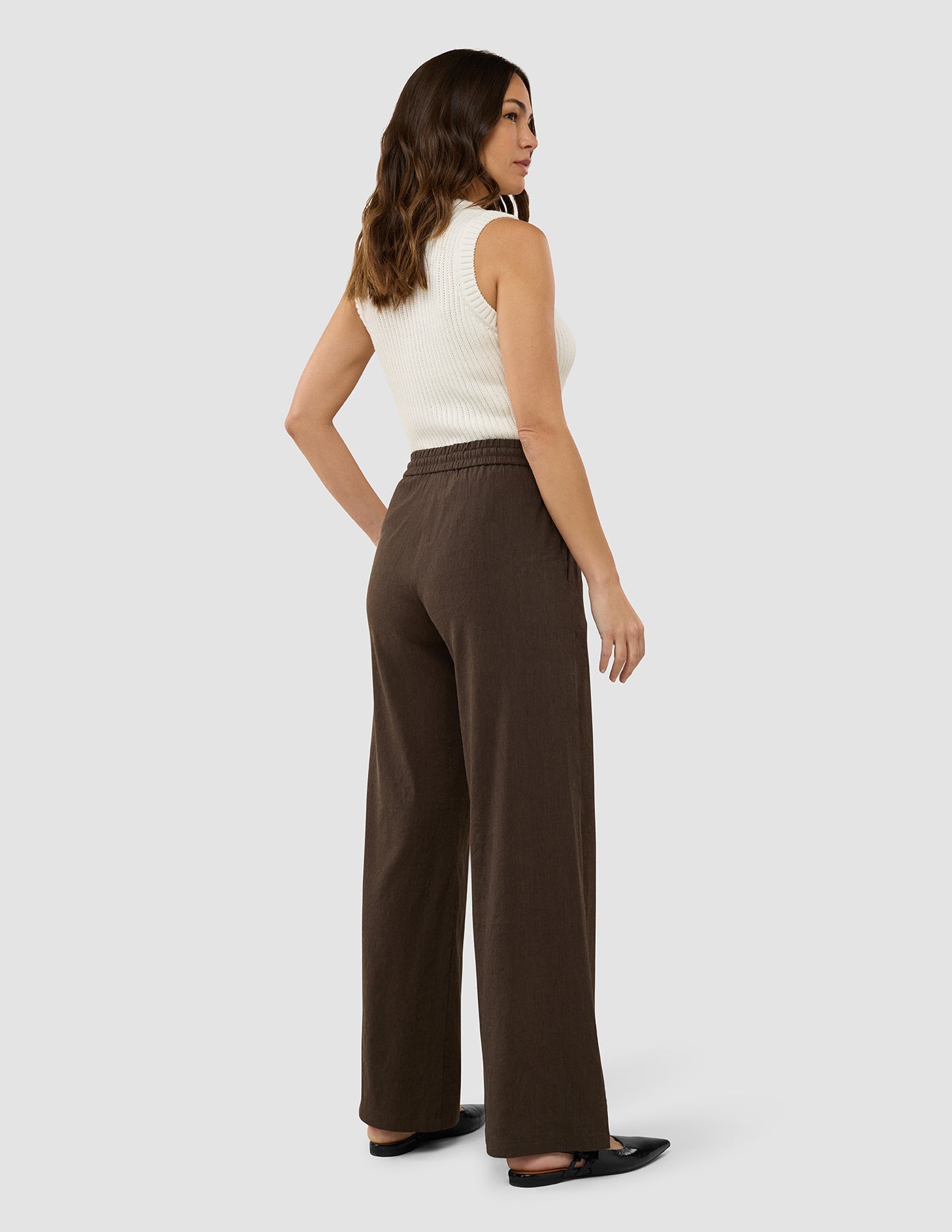Women's Linen Pants Relaxed Espresso